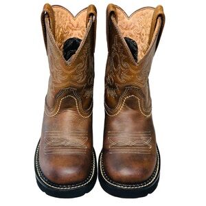 Ariat Fatbaby Western Boots Brown Leather Girls Size 6B Cowboy Boots
